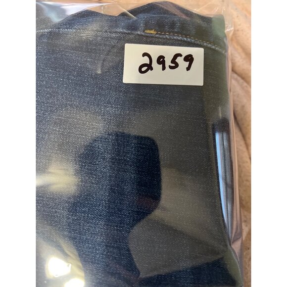 Seven7 Tower Straight Crop Jeans Size 10 Distressed Hem Dark Wash Denim - Picture 13 of 13